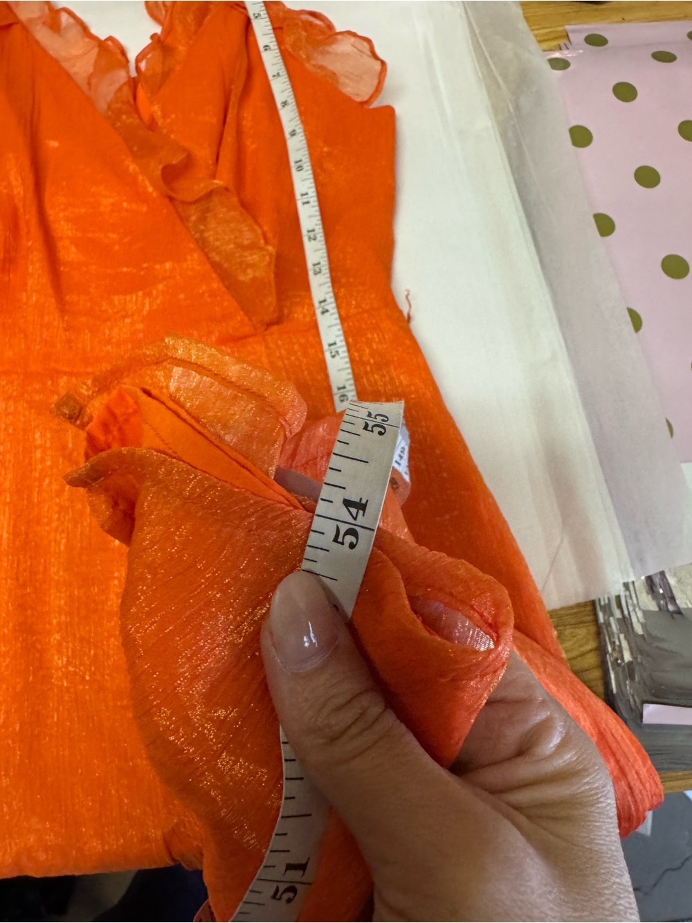 Anthropologie Hutch Tangerine Orange Sleeveless Ruffle Jumpsuit Size 6P NWT - Picture 15 of 16